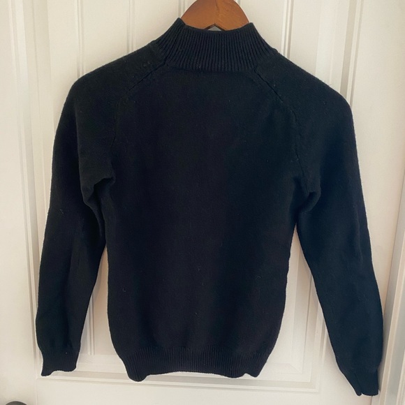 HELMUT LANG - Black Long Sleeve Mock Neck Sweater - Picture 3 of 6